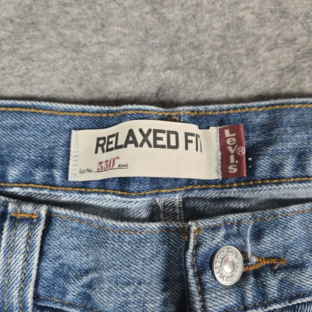 Levi's Mens Blue 550 Relaxed Fit Tapered Leg Denim Jeans 38x25